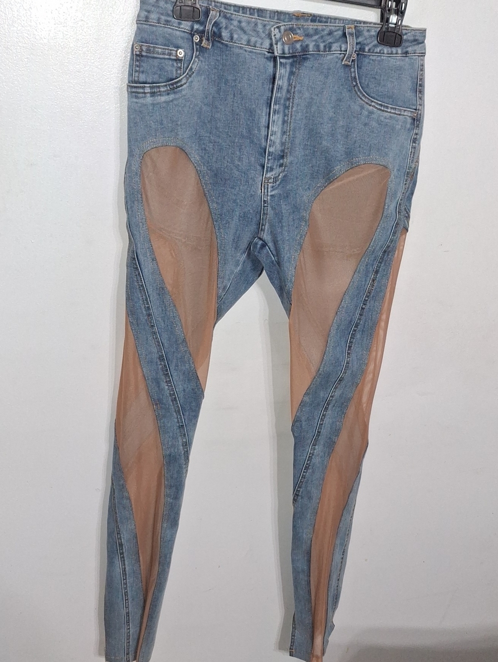 Rehab Lab/ Light Blue Denim Jeggings w Mesh Accents- W Sz Medium